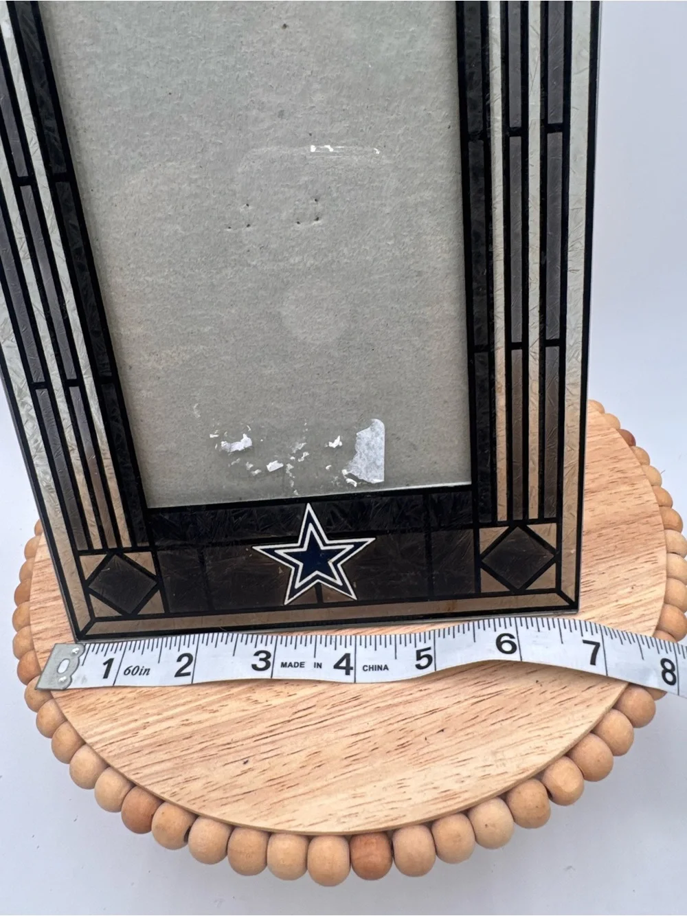 NFL Dallas Cowboys Black and Silver Decorative Photo Frame stained glass